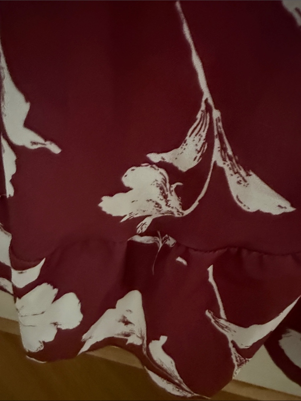 BloomChic Burgundy and White Floral Wrap-Style Maxi Dress - Picture 4 of 5